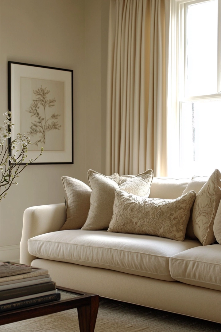 neutral living room curtain ideas 23