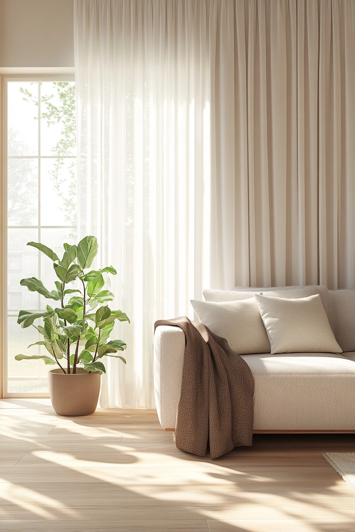 neutral living room curtain ideas 25