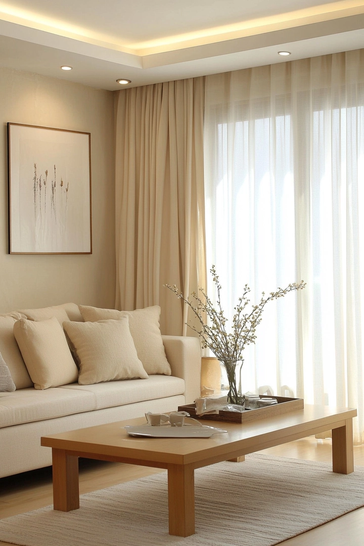 neutral living room curtain ideas 36