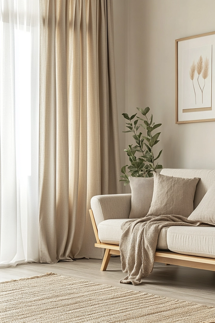 neutral living room curtain ideas 40