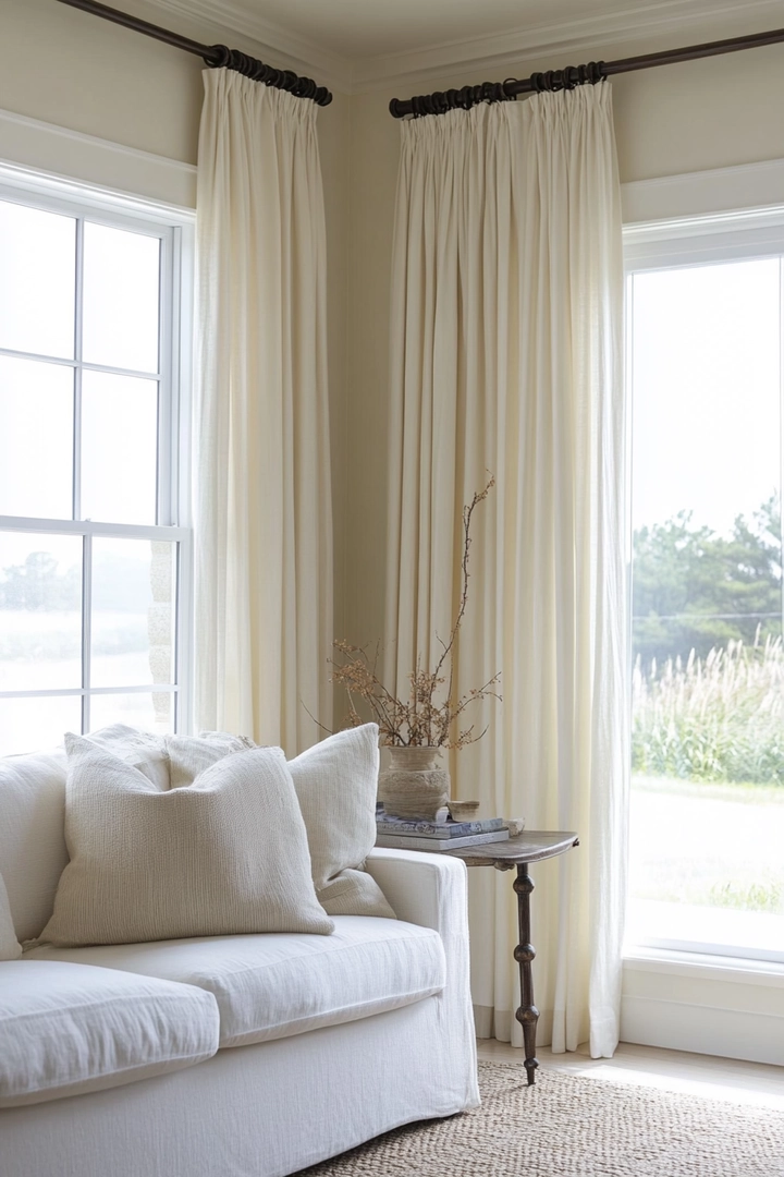 neutral living room curtain ideas 48