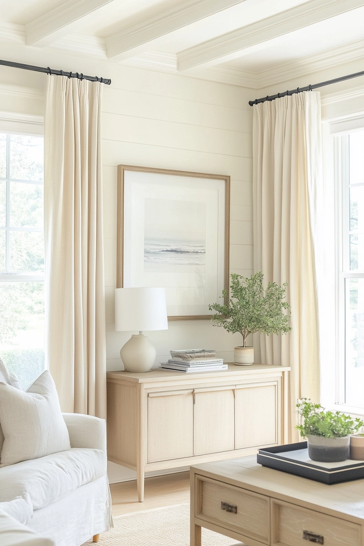 neutral living room curtain ideas 58