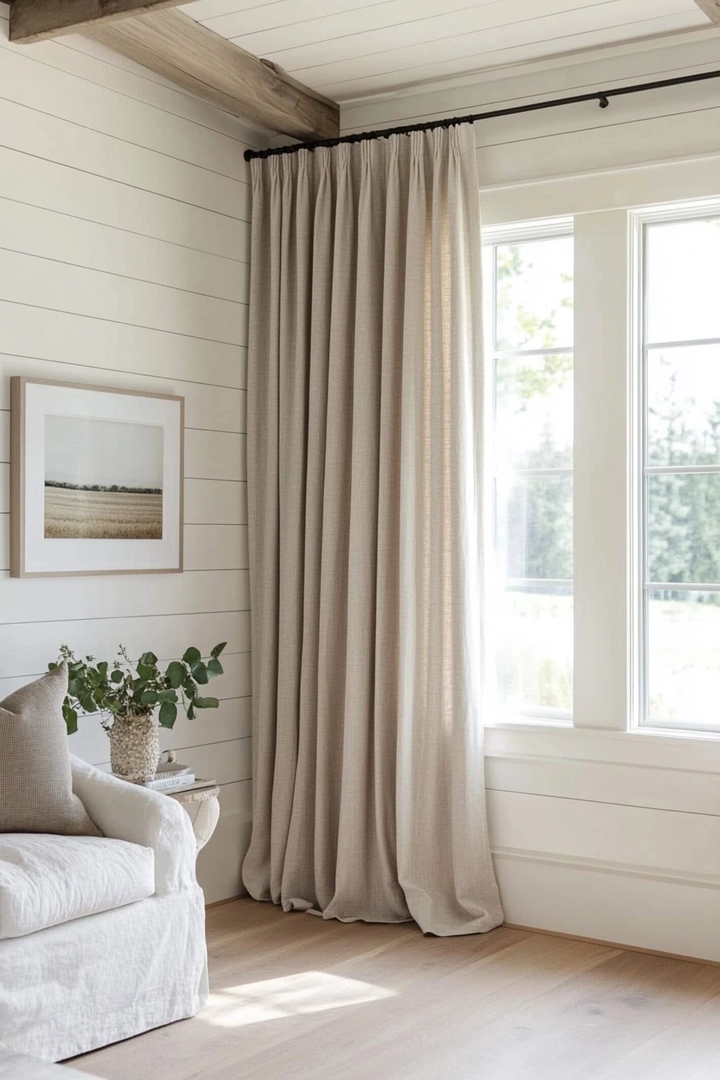 neutral living room curtain ideas 59