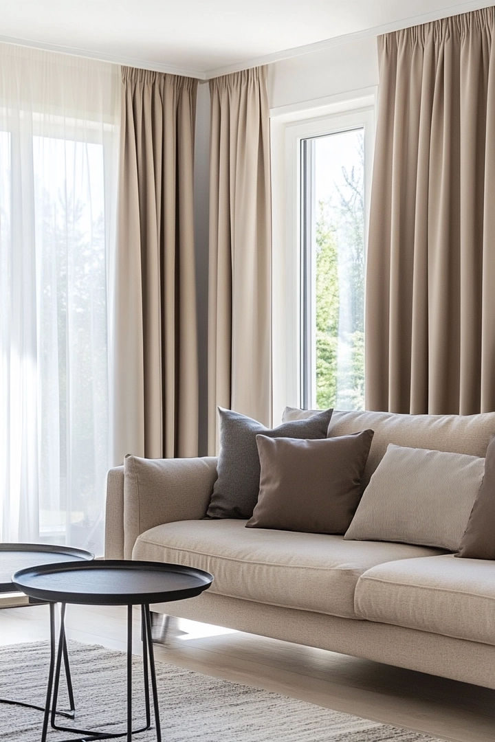 neutral living room curtain ideas 64