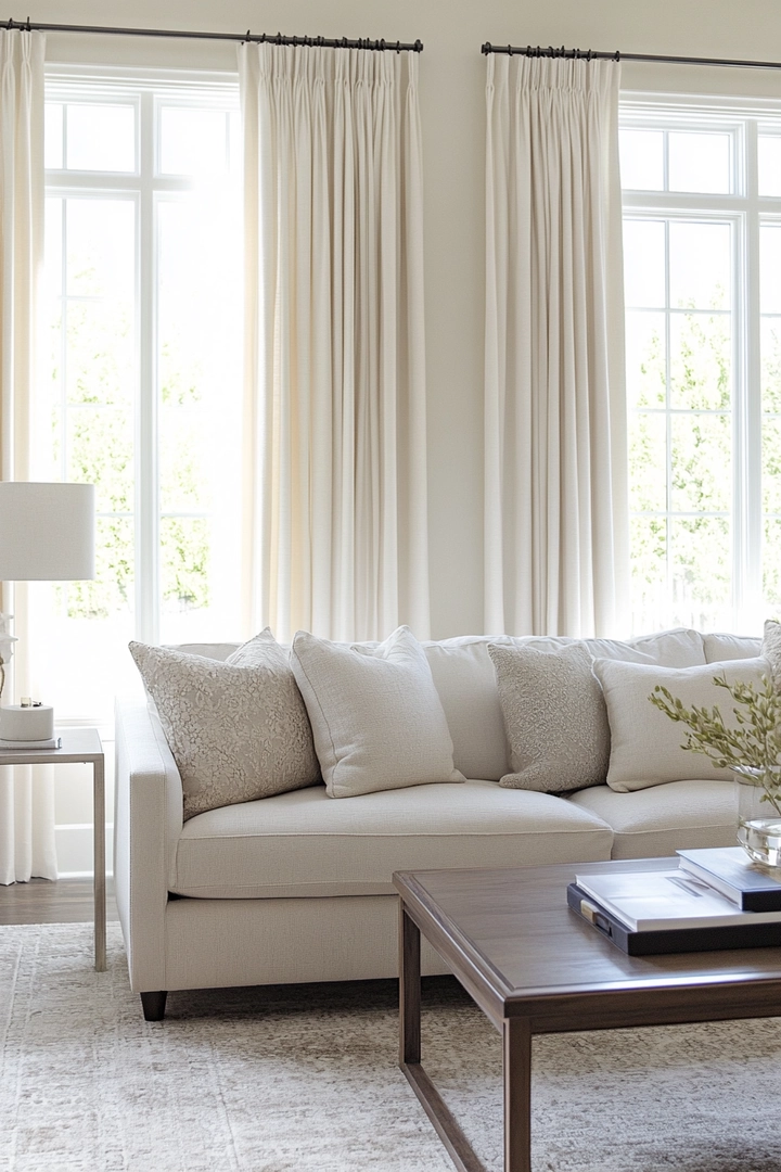 neutral living room curtain ideas 77