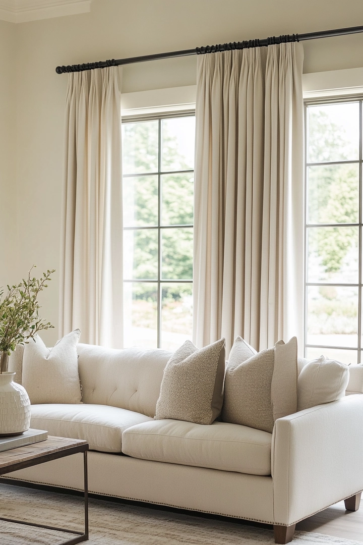 neutral living room curtain ideas 80