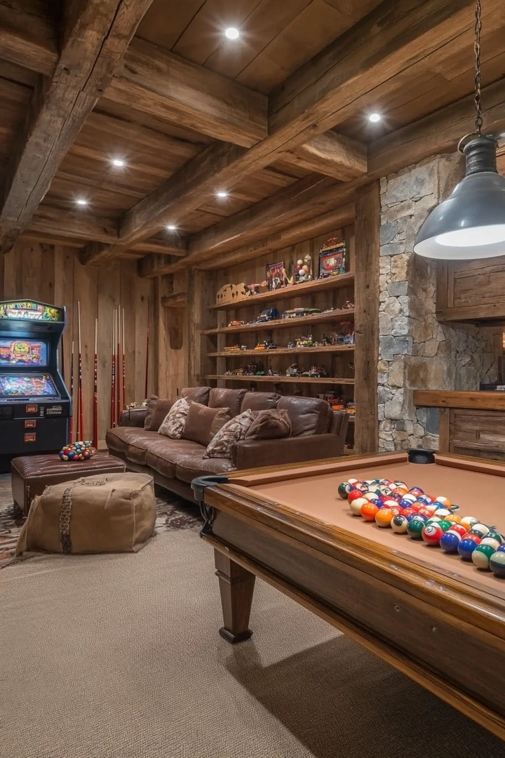 rustic basement ideas 25