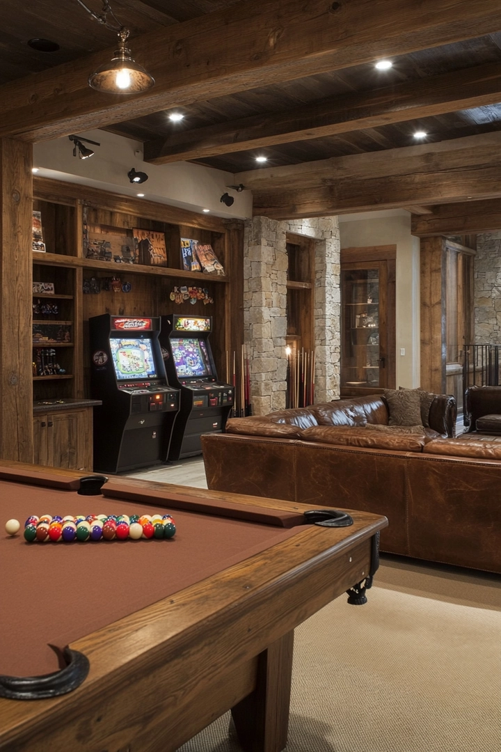 rustic basement ideas 27