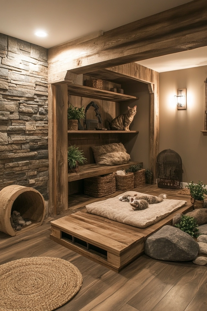 rustic basement ideas 69