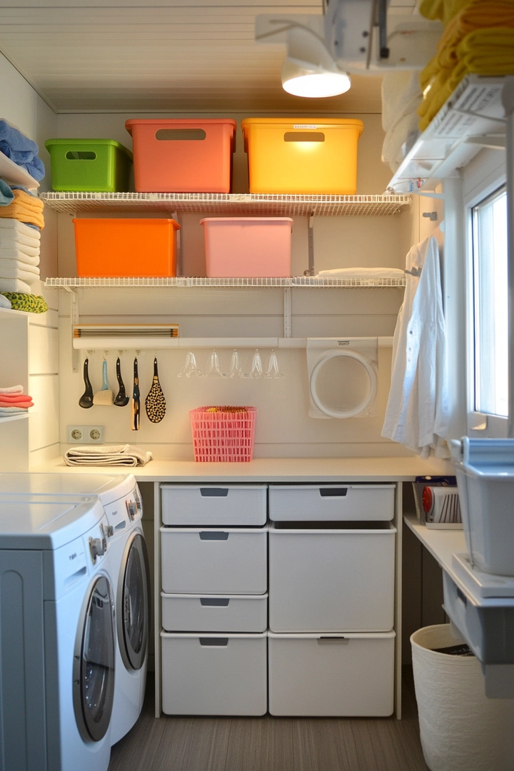 small laundry room organization 46