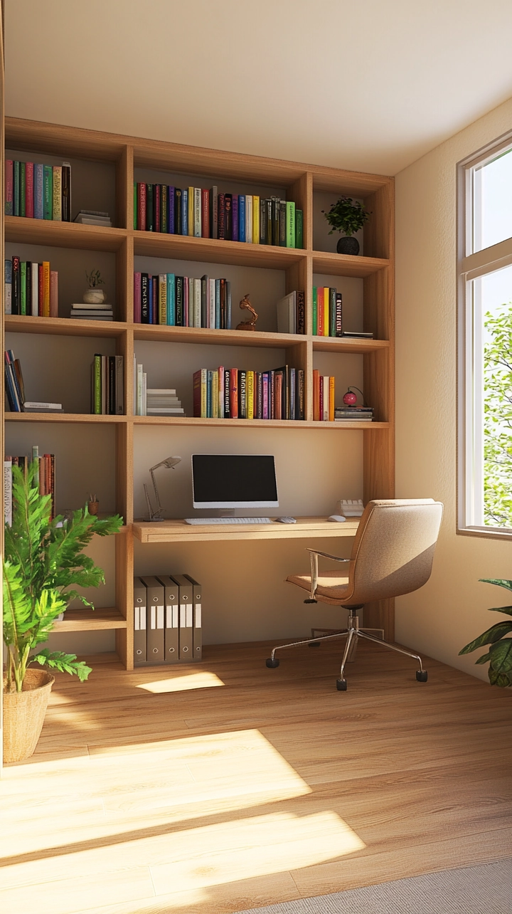 small office bookshelf ideas 56