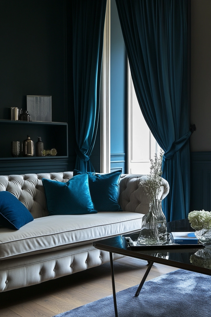 teal living room curtain ideas 39