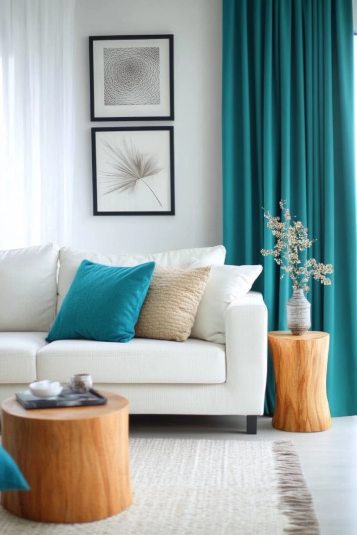 teal living room curtain ideas 63