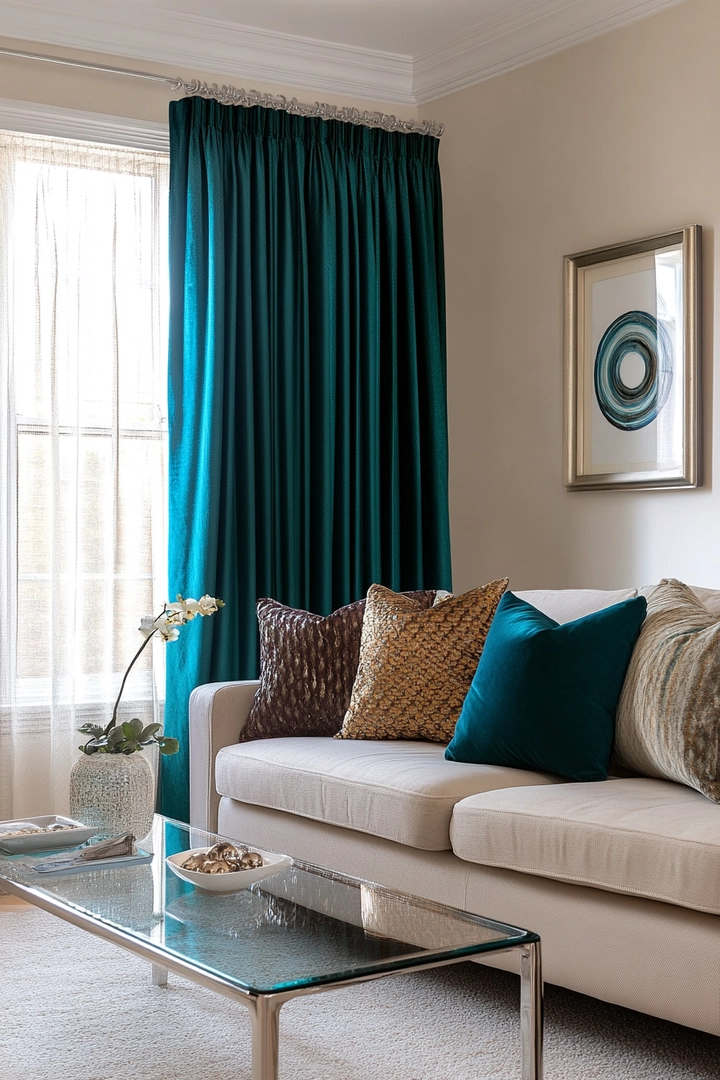 teal living room curtain ideas 65