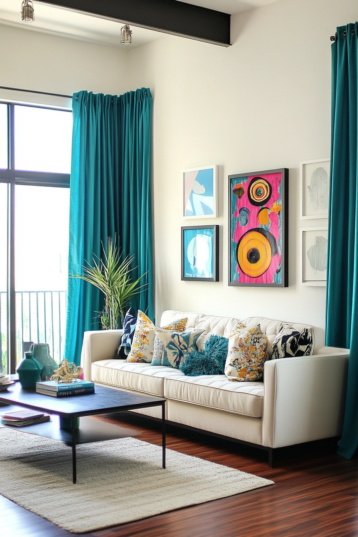 teal living room curtain ideas 78