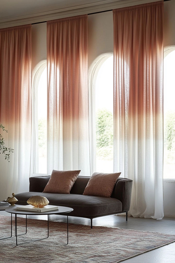 triple window curtain ideas living room 23