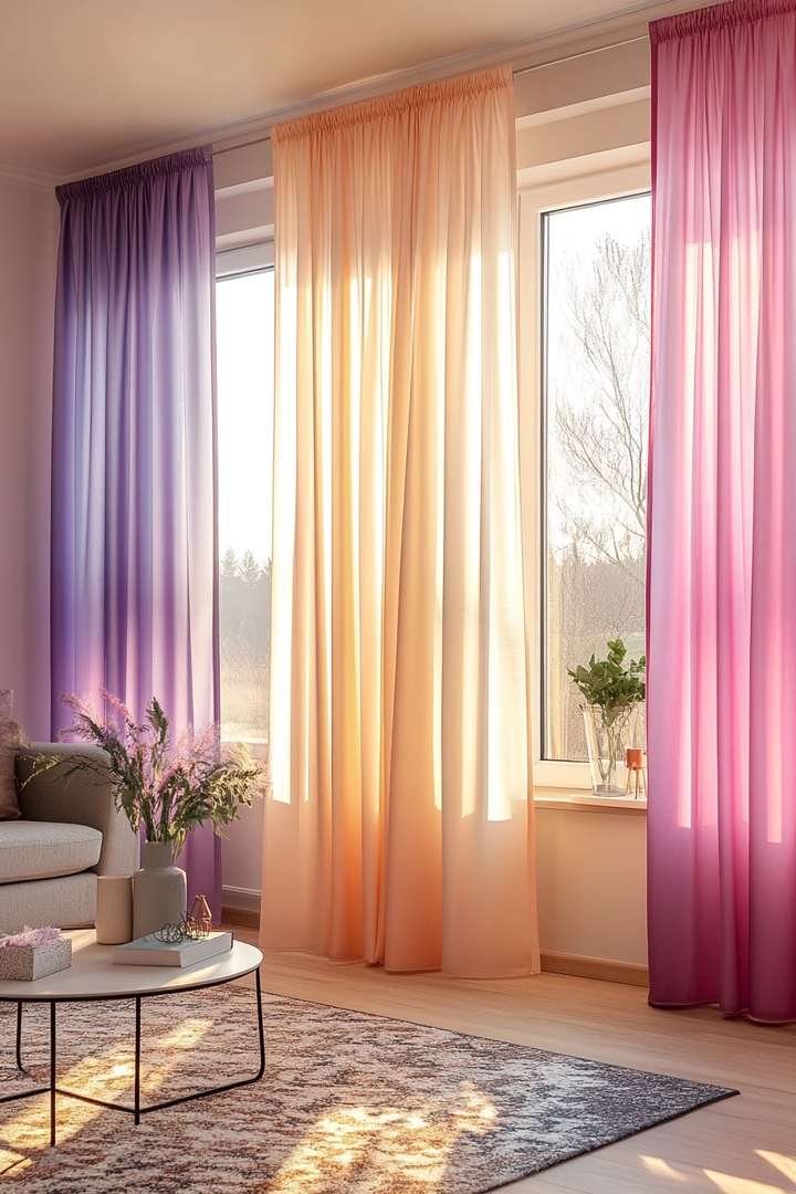 triple window curtain ideas living room 24