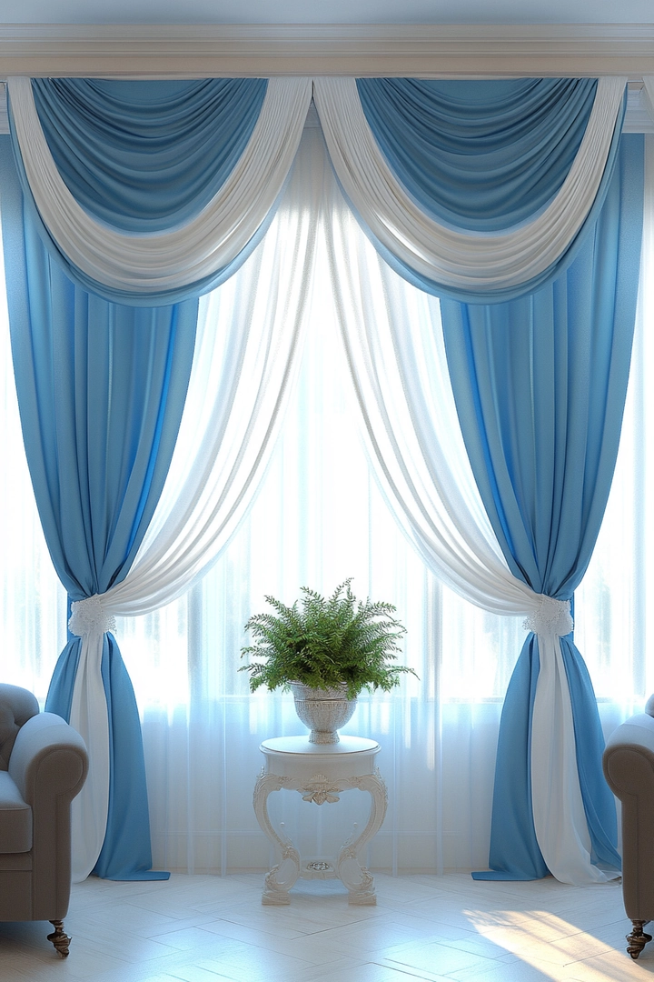 triple window curtain ideas living room 58