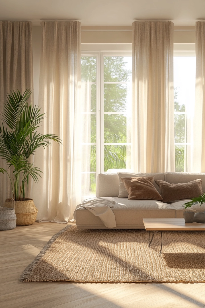 triple window curtain ideas living room 77