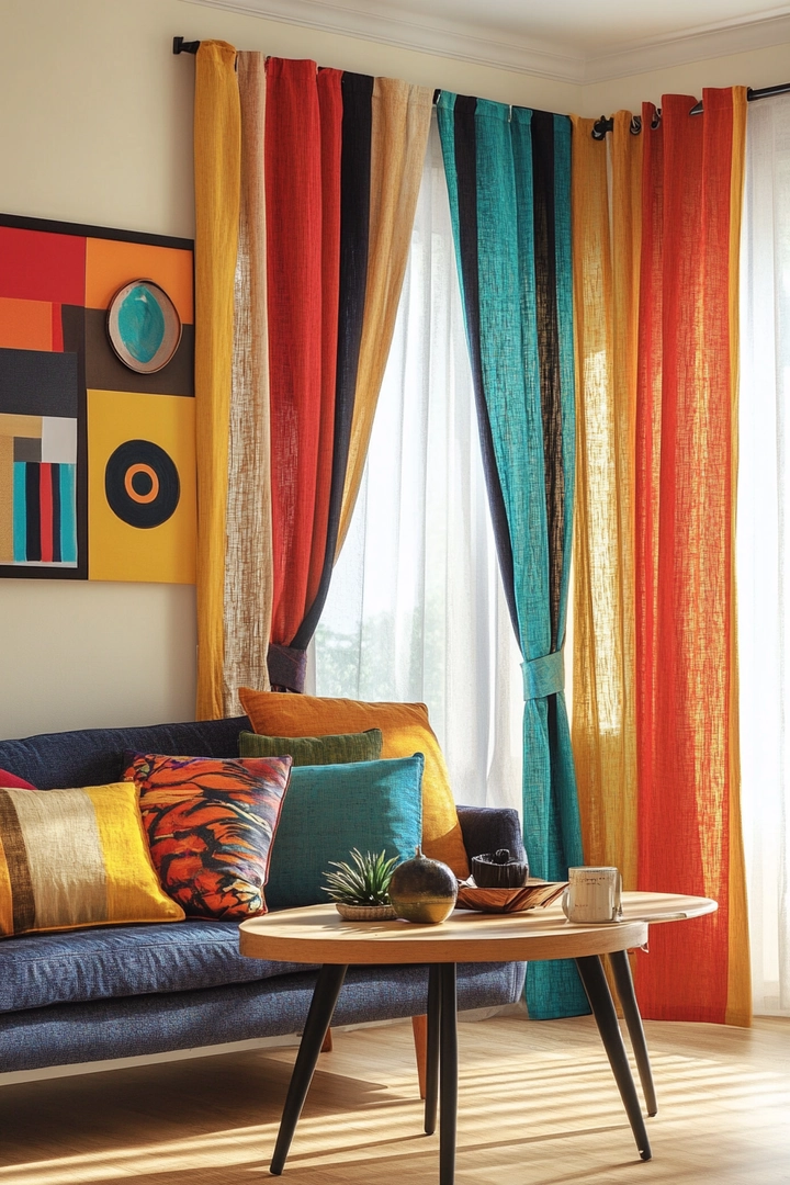 unique curtain ideas living room 25