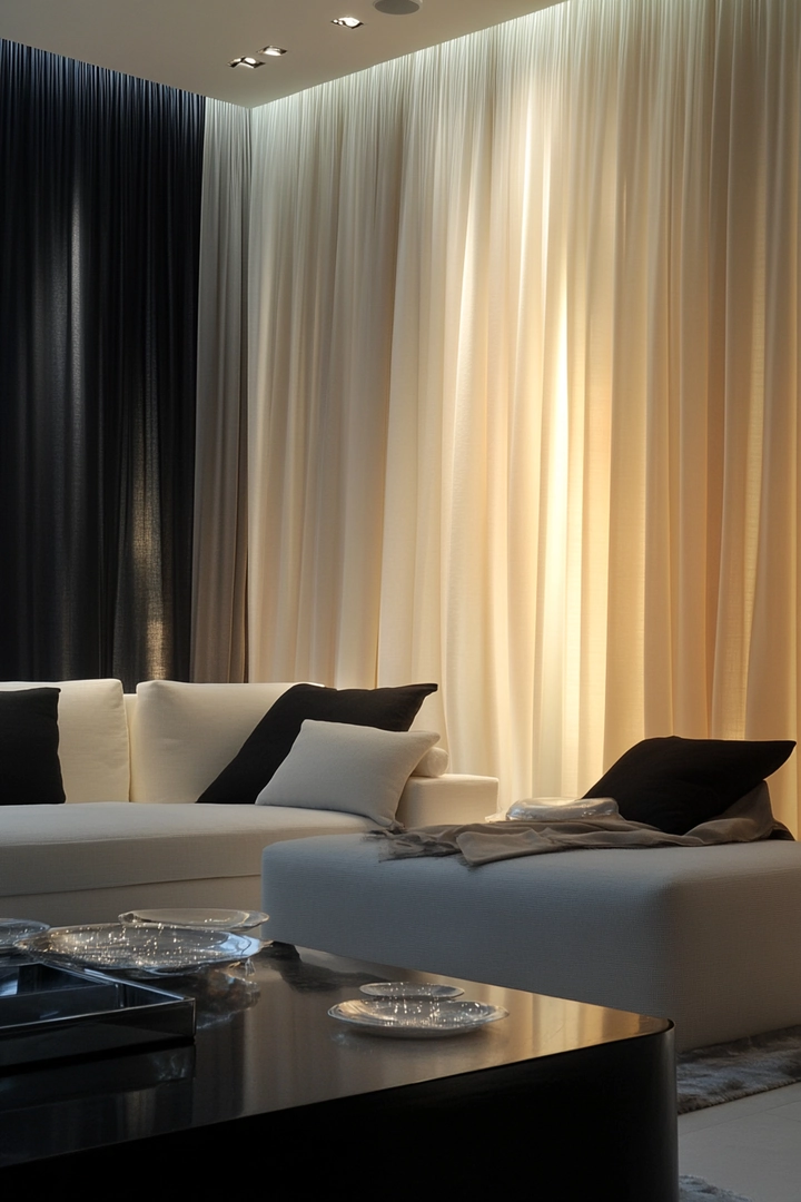 unique curtain ideas living room 29