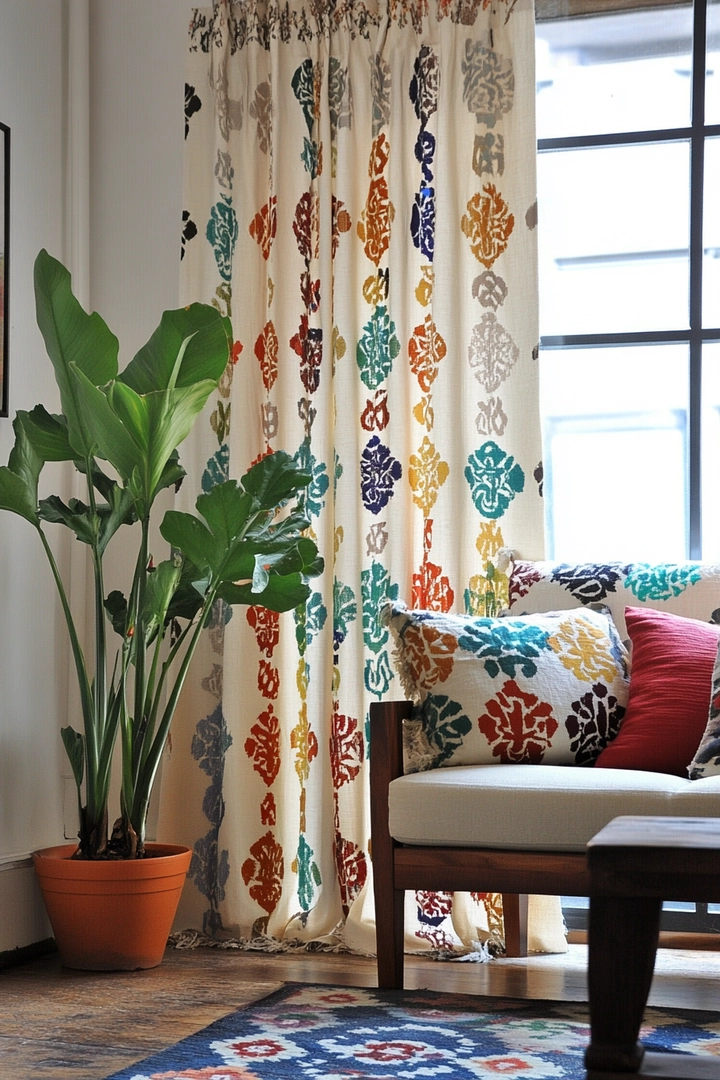 unique curtain ideas living room 33