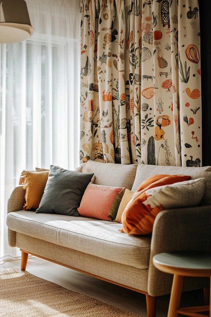 unique curtain ideas living room 62